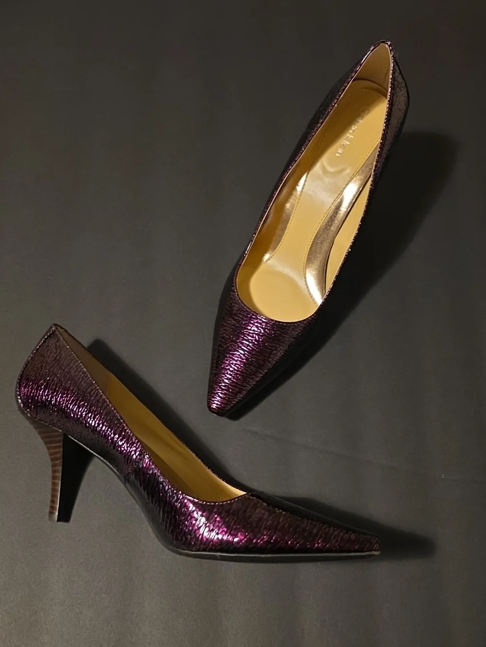 Calvin Klein Metallic Purple Pointed-Toe Pumps